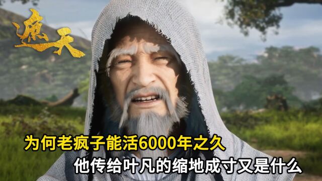 遮天:为何老疯子能活6000年之久?他传给叶凡的缩地成寸又是什么?