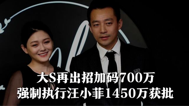 大S再出招!再加码700万,合计申请强制执行汪小菲1450万获批