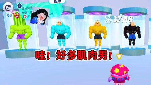 蛋仔派对：小幺误入猛男实验室，里面全是肌肉壮汉！_高清
