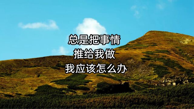 有些人总是把事情推给我做,我应该怎么应对?