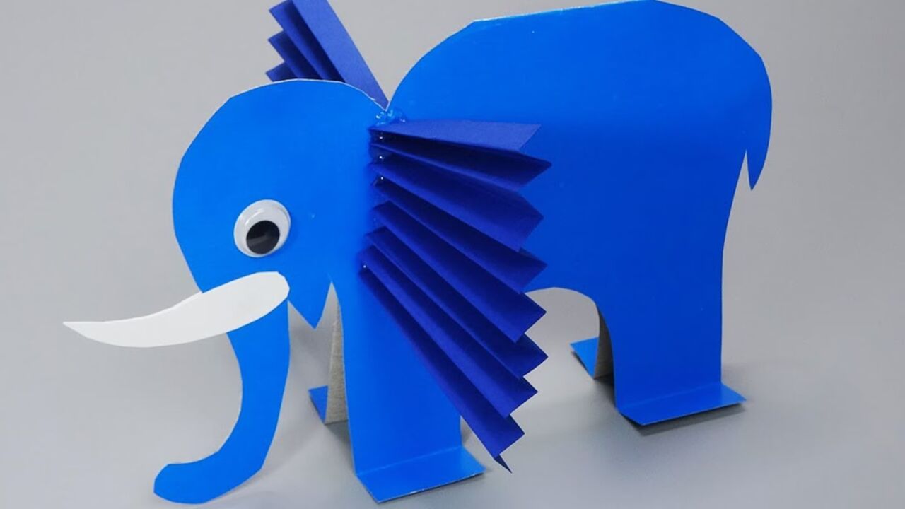儿童趣味手工折纸:一起来制作可爱的大象吧!