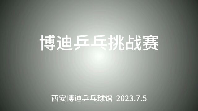 2023西安博迪乒乓挑战赛(博卡青年队)王艺清vs张睿(丈八三虎队)