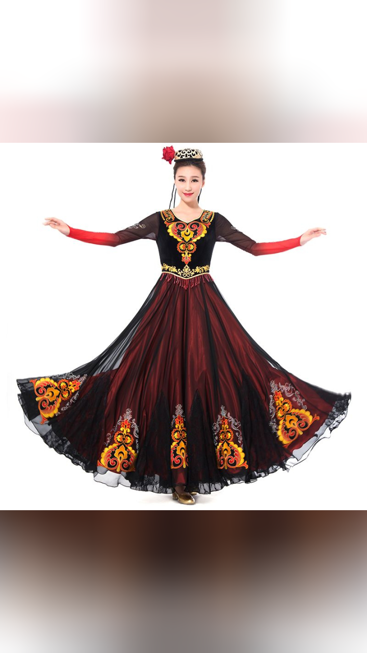 新疆服装定制现代民族风表演少数民族舞台盛装源头厂家维吾尔族艺考