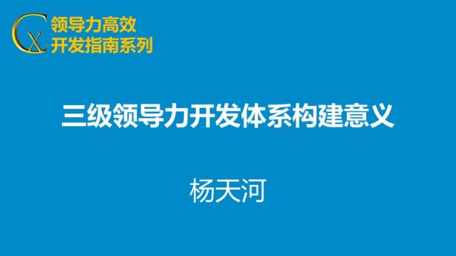 三级领导力开发体系构建意义