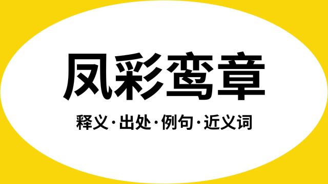 “凤彩鸾章”是什么意思?