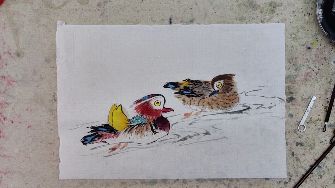 鸳鸯小写意国画技法