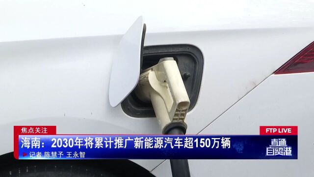 海南:2030年将累计推广新能源汽车超150万辆