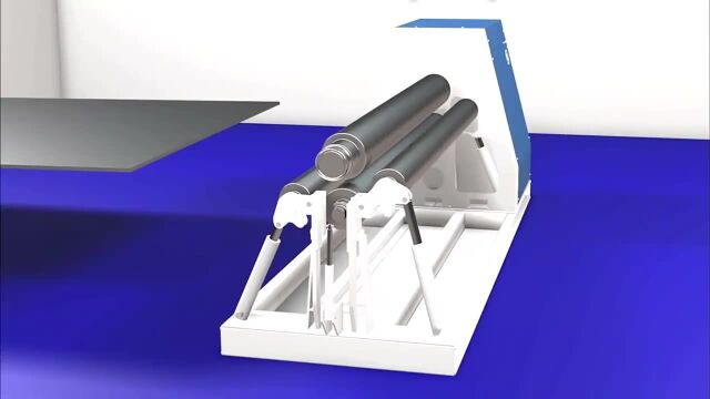 动画演示四辊卷板机卷圆细节全过程