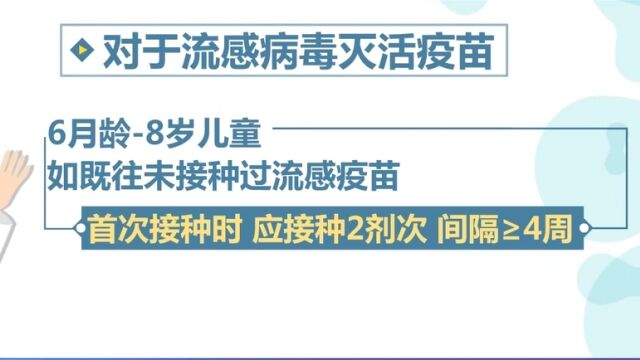 新版流感疫苗预防接种指南,不同疫苗,接种剂次和间隔有何不同?