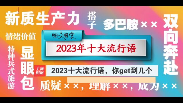 2023十大流行语,你get到几个