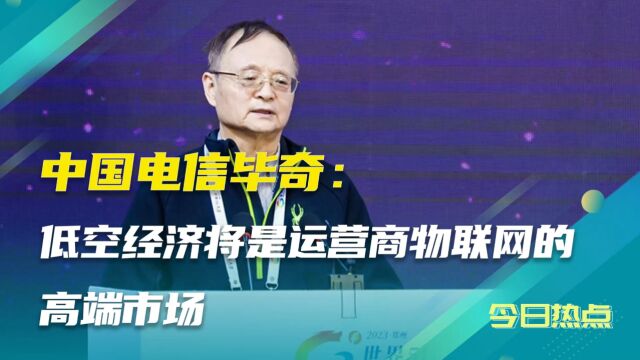 中国电信毕奇:低空经济将是运营商物联网的高端市场