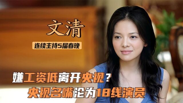 文清:嫌工资低离开央视?5次主持春晚,从央视名嘴沦为18线演员