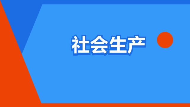 “社会生产”是什么意思?