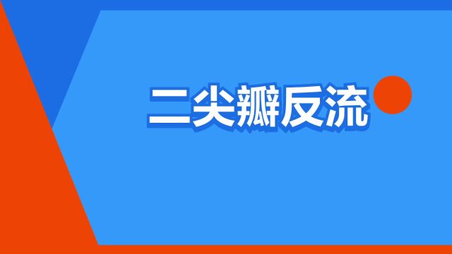 “二尖瓣反流”是什么意思?