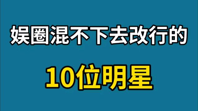 混不下去改行的10位明星,离开荧幕靠真本事赚钱不丢人