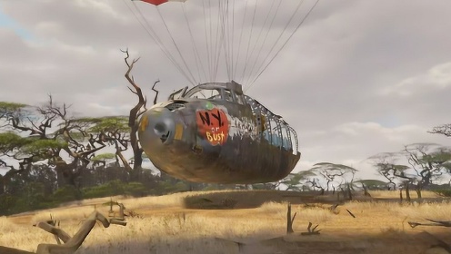 《马达加斯加2》精彩片花 野生动物逃窜坐灰机
