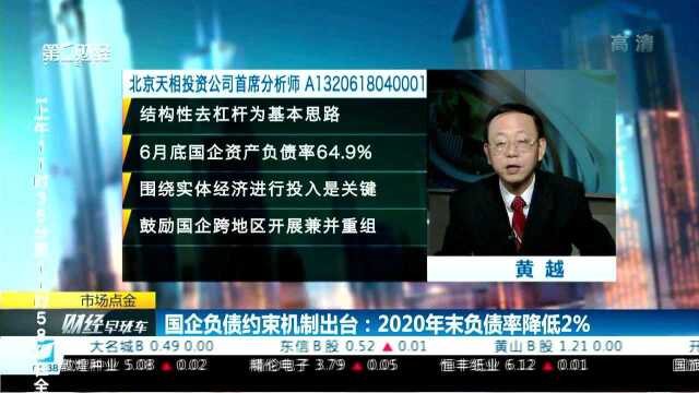 国企负债约束机制出台:2020年末负债率降低2%