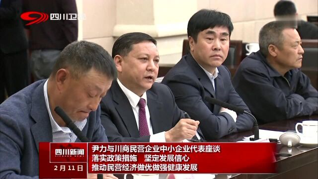 尹力与川商民营企业中小企业代表座谈 落实政策措施 坚定发展信心 推动民营经济做优做强健康发展