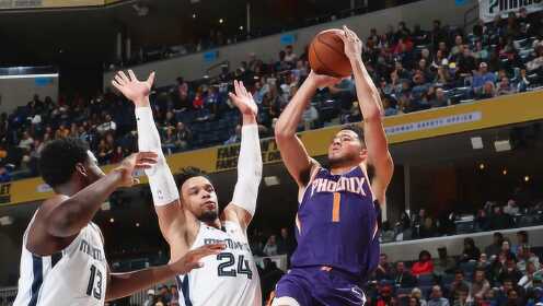 《NBA比赛集锦》【球星】布克vs灰熊集锦 高效砍下21分超级后仰致敬科比