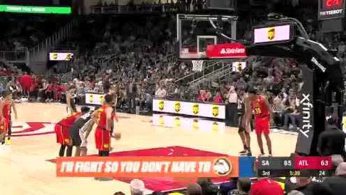 《NBA全场回放》【原声回放】马刺vs老鹰第3节 特雷杨手感爆发连飙三分雨