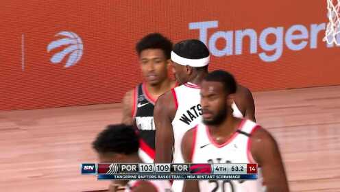 《NBA全场回放》【回放】开拓者vs猛龙第4节 西蒙斯排球大帽中锋