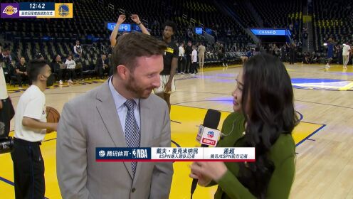 金州勇士_NBA常规赛:湖人109-123勇士_前方记者孟超采访湖人跟队记者再差也不会比去年差了_高清1080P在线观看平台_腾讯视频