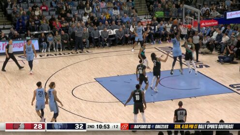 《NBA全场集锦》NBA常规赛：开拓者vs灰熊第2节英文原声回放