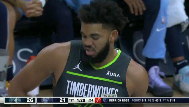 NBA常规赛：森林狼vs灰熊第1节中文解说回放