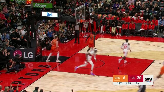 你可认得此阵？猛龙三线快攻强力推进 巴恩斯妙传布切尔扣篮终结