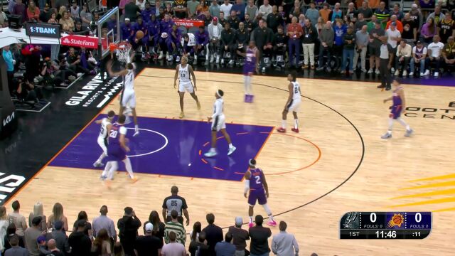 生涯新高！文班亚马上半场效率奇高独揽20分