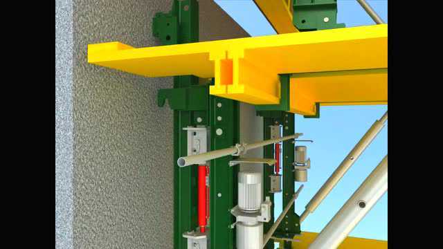 旺科模板45米液压爬模动画13339997662