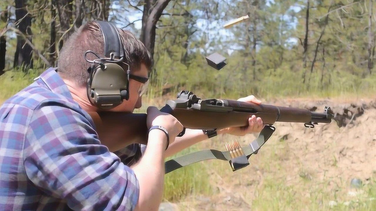 m1加兰德步枪弹夹自动弹出瞬间这声音太美妙