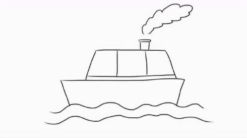 简单的轮船儿童亲子简笔画 宝宝轻松学画画