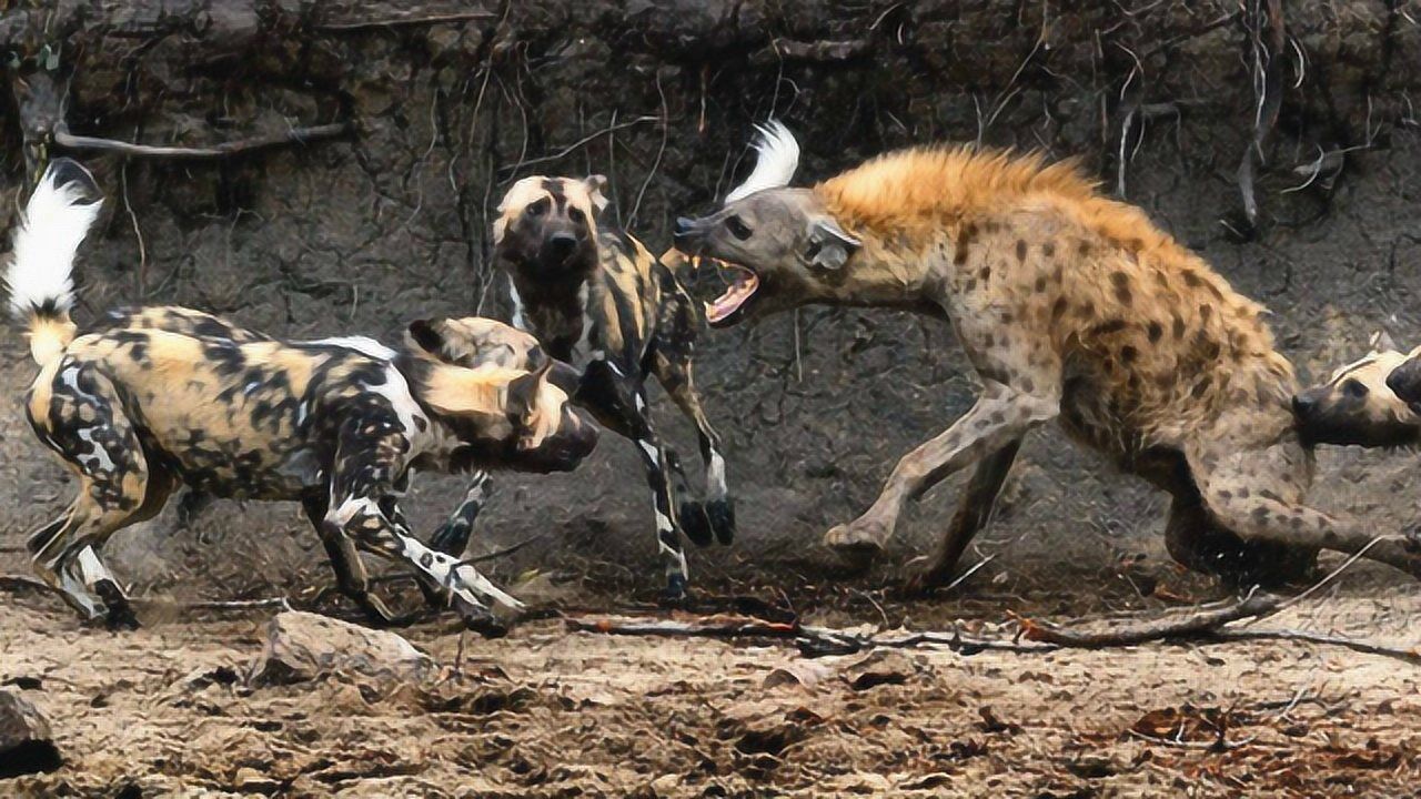 非洲野狗遇上鬣狗,为什么逃跑的总是鬣狗呢?