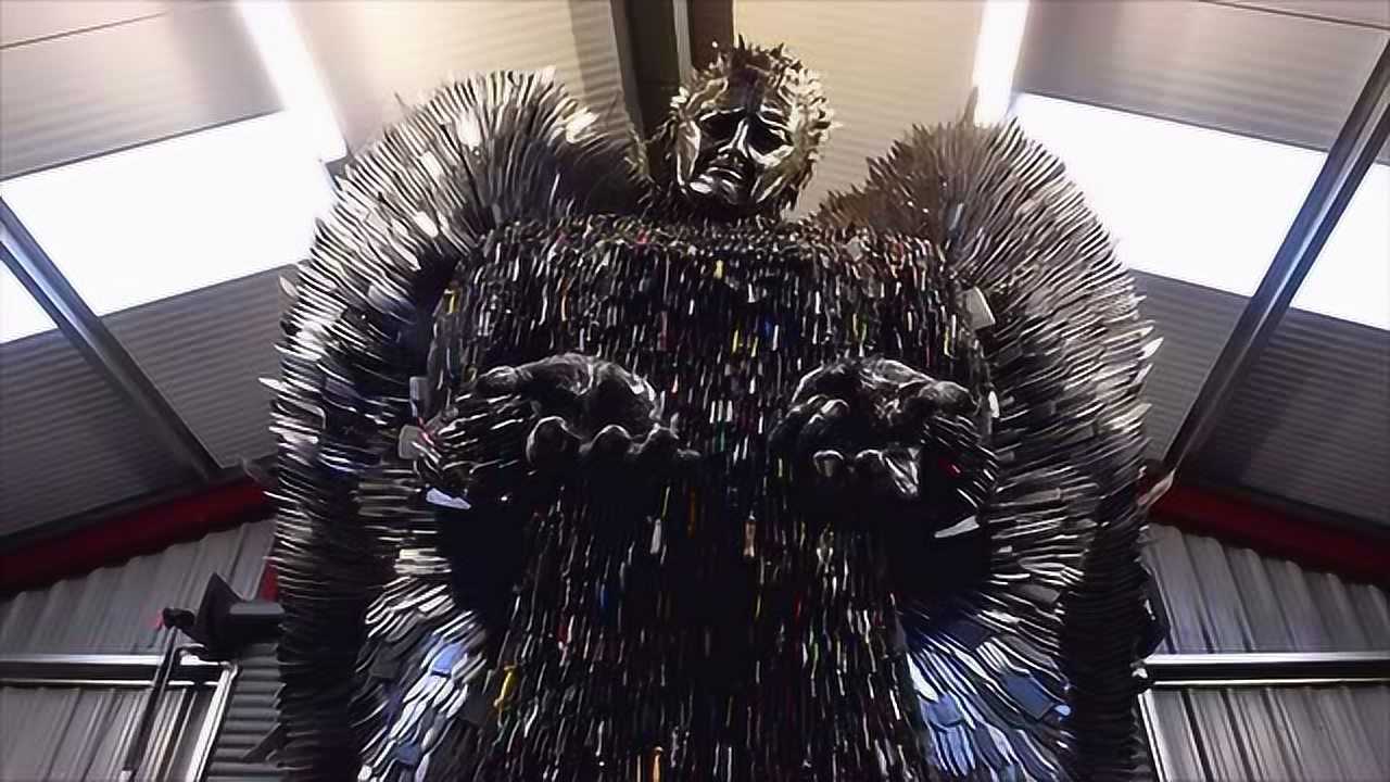 这个牛人耗时两年用10万把刀打造了一个8米高的天使雕塑_高清1080P在线观看平台_腾讯视频