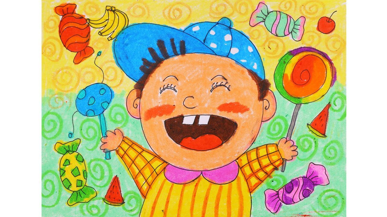 小爱的手作日记儿童画大嘴娃娃