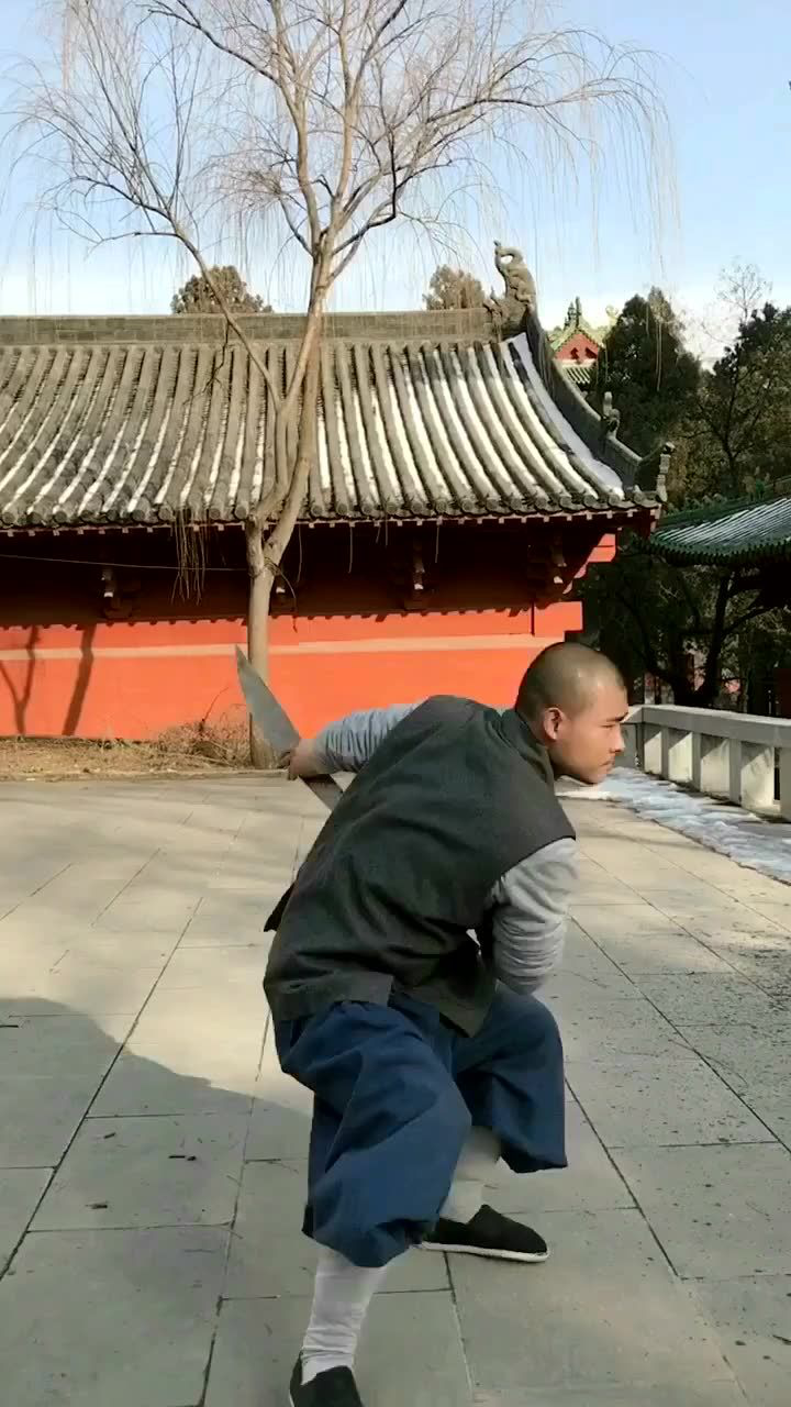少林延字辈高手展示五虎少林追风刀,刀若猛虎势不可当!