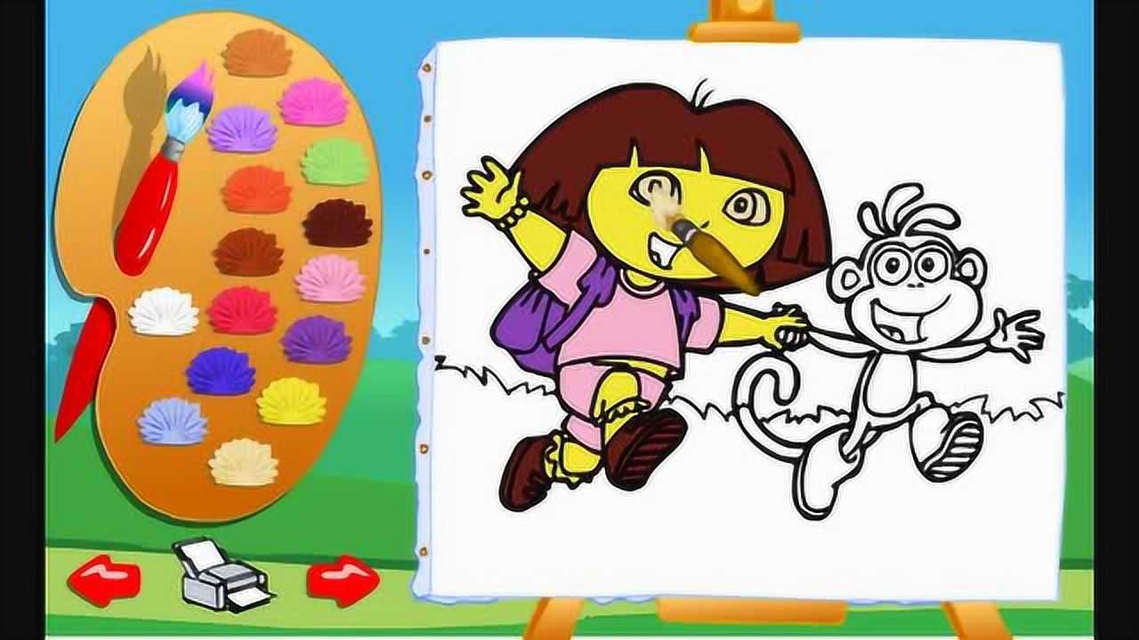 朵拉的颜料书涂画游戏,休闲益智亲子小游戏,快乐游戏吧