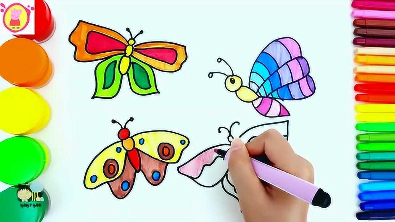幼儿简笔画一起学习画不同种类的蝴蝶吧