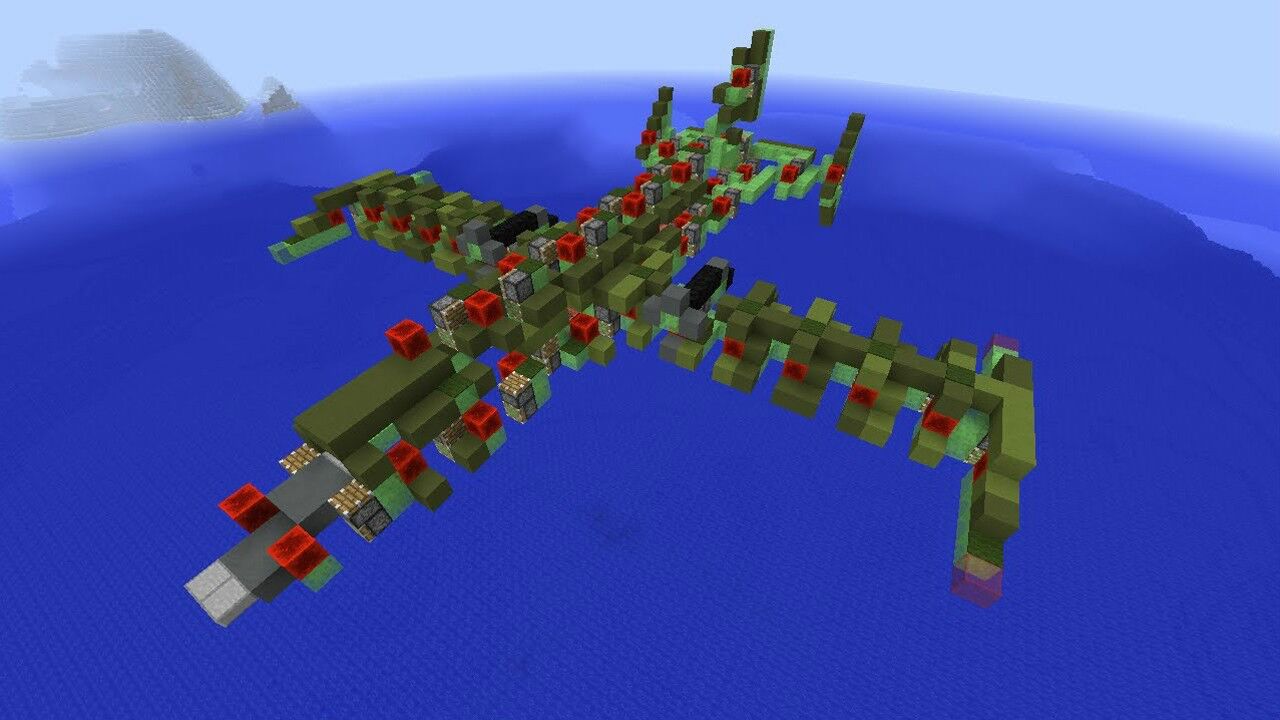 我的世界红石机关制作一架tnt飞机大神出品