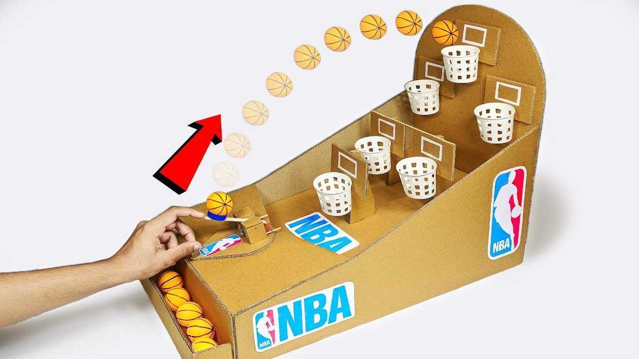 手工diy纸板制作投篮玩具nba球迷们快来试试吧