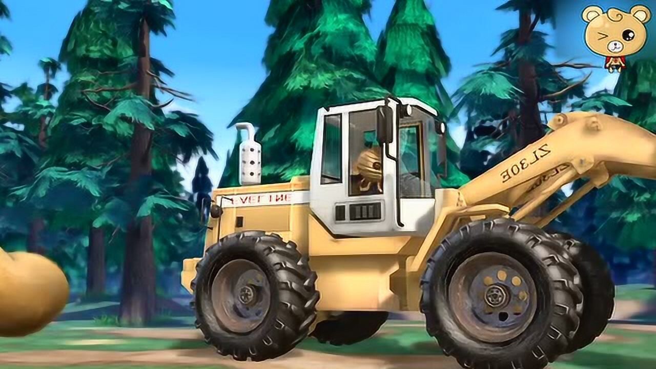 熊出没1光头强开了铲车过来看见车内有马蜂窝