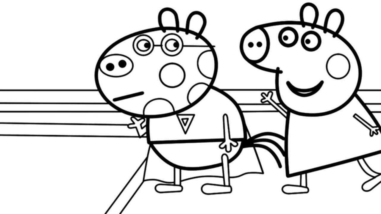 亲子简笔画:小猪跳水游泳