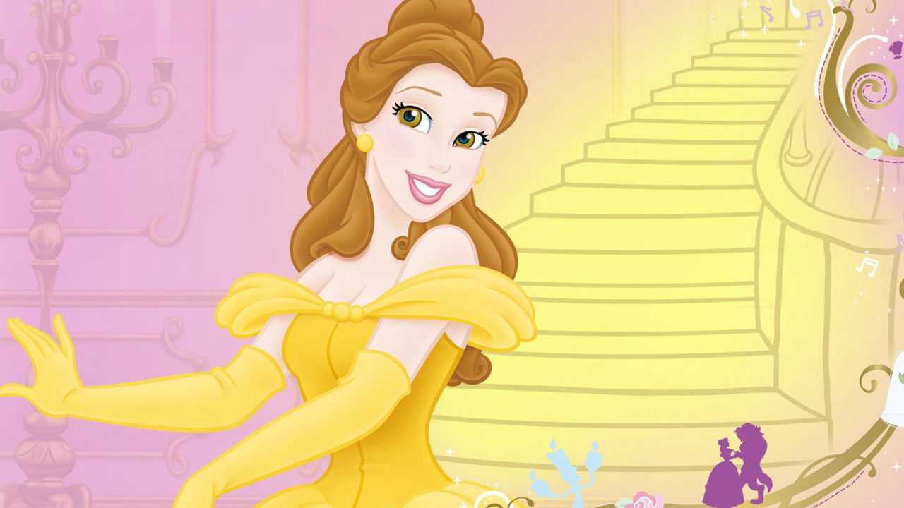 迪士尼公主简笔画:贝儿公主喜欢化妆!