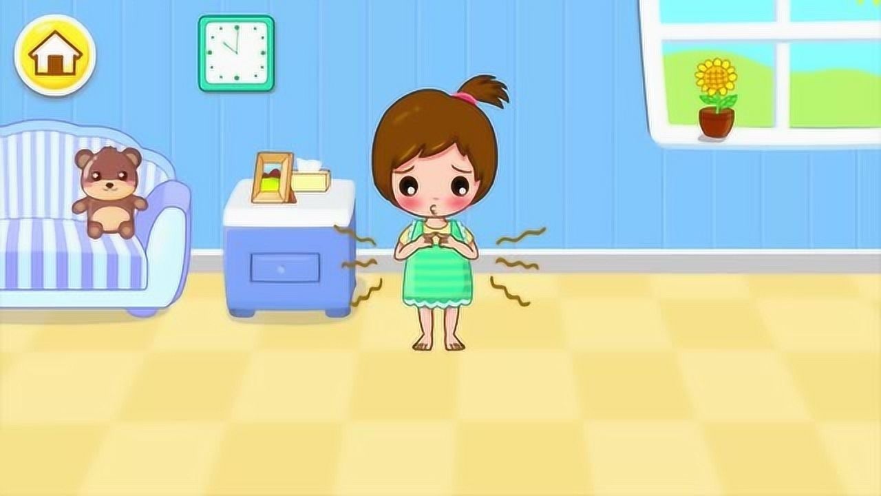 《宝宝巴士亲子游戏》小妹妹把臭臭拉裤子上,小朋友要学会找厕所哦