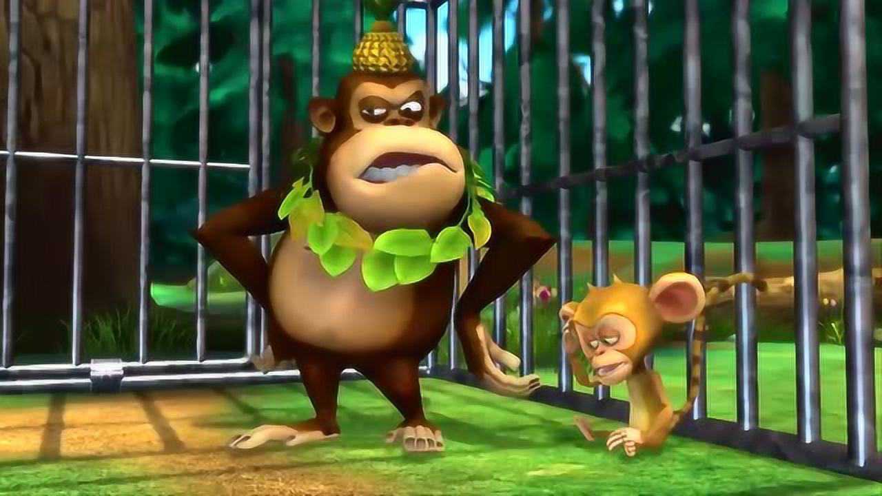 熊二和吉吉还有毛毛被关进光头强的笼子里,涂涂搬救兵,通知熊大