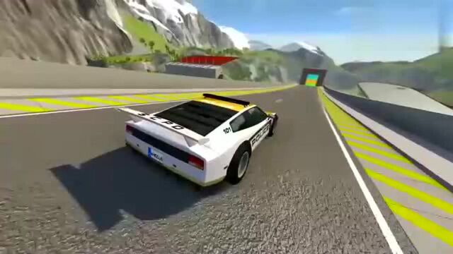 BeamNG:宝马M3开足马力飞跃五彩玻璃镜,画面够酸爽