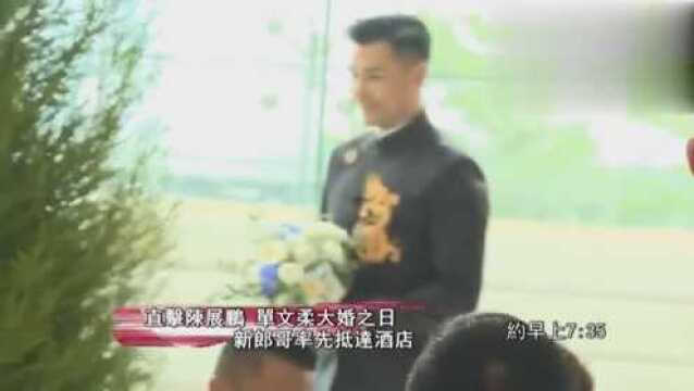 TVB视帝陈展鹏与港姐单文柔婚礼现场直击,郎才女貌好般配