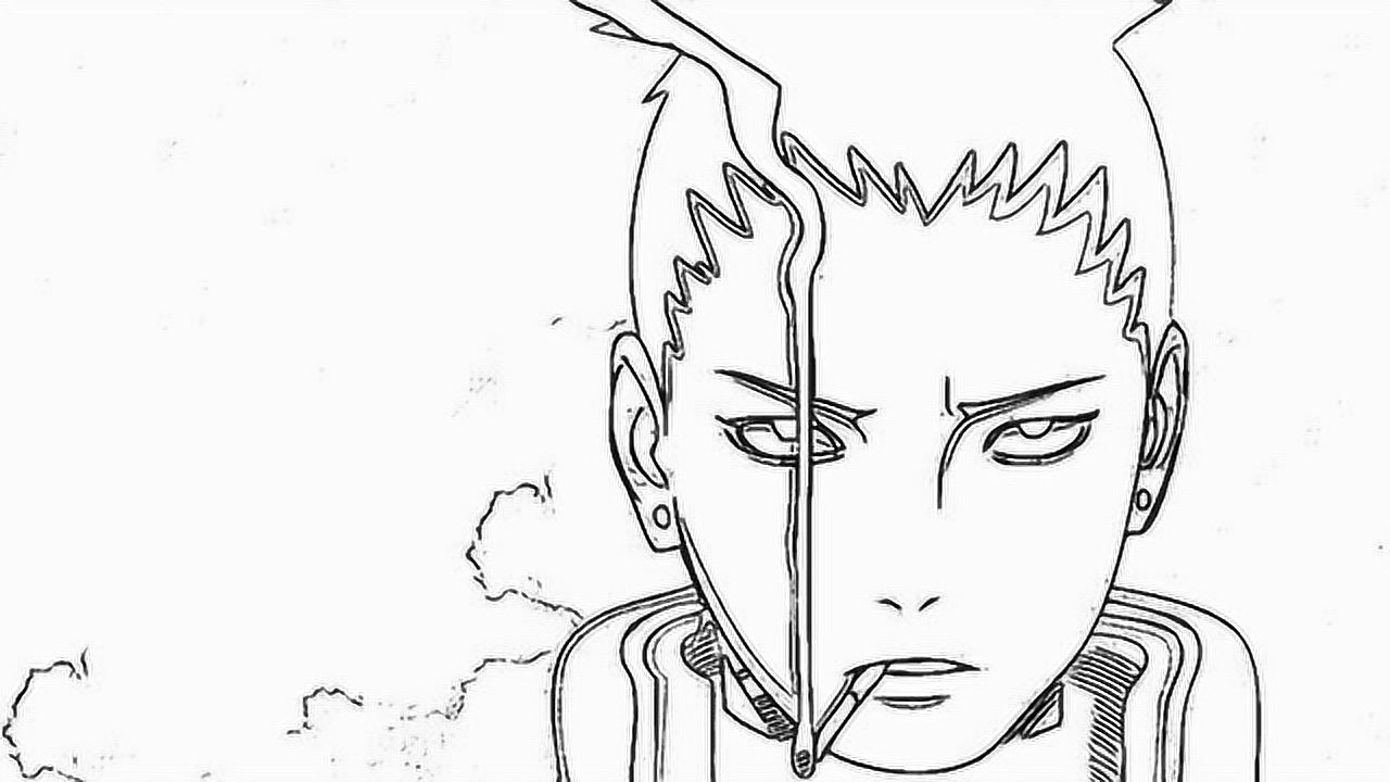 一分钟简笔画火影忍者智商超高的人鹿丸