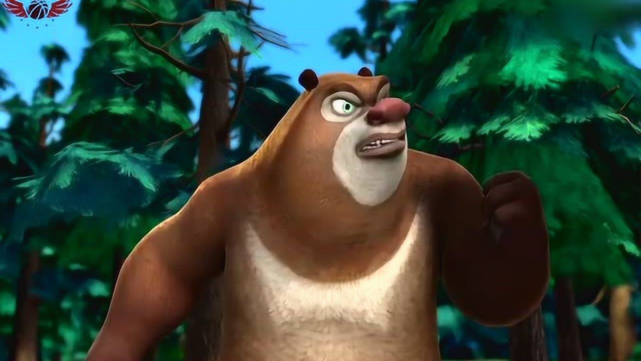 熊出没:熊大很是生气的样子,不知道怎么了.